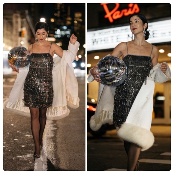 ALICE + OLIVIA Chicago Sequined Fringe Mini Dress - Picture 16 of 17